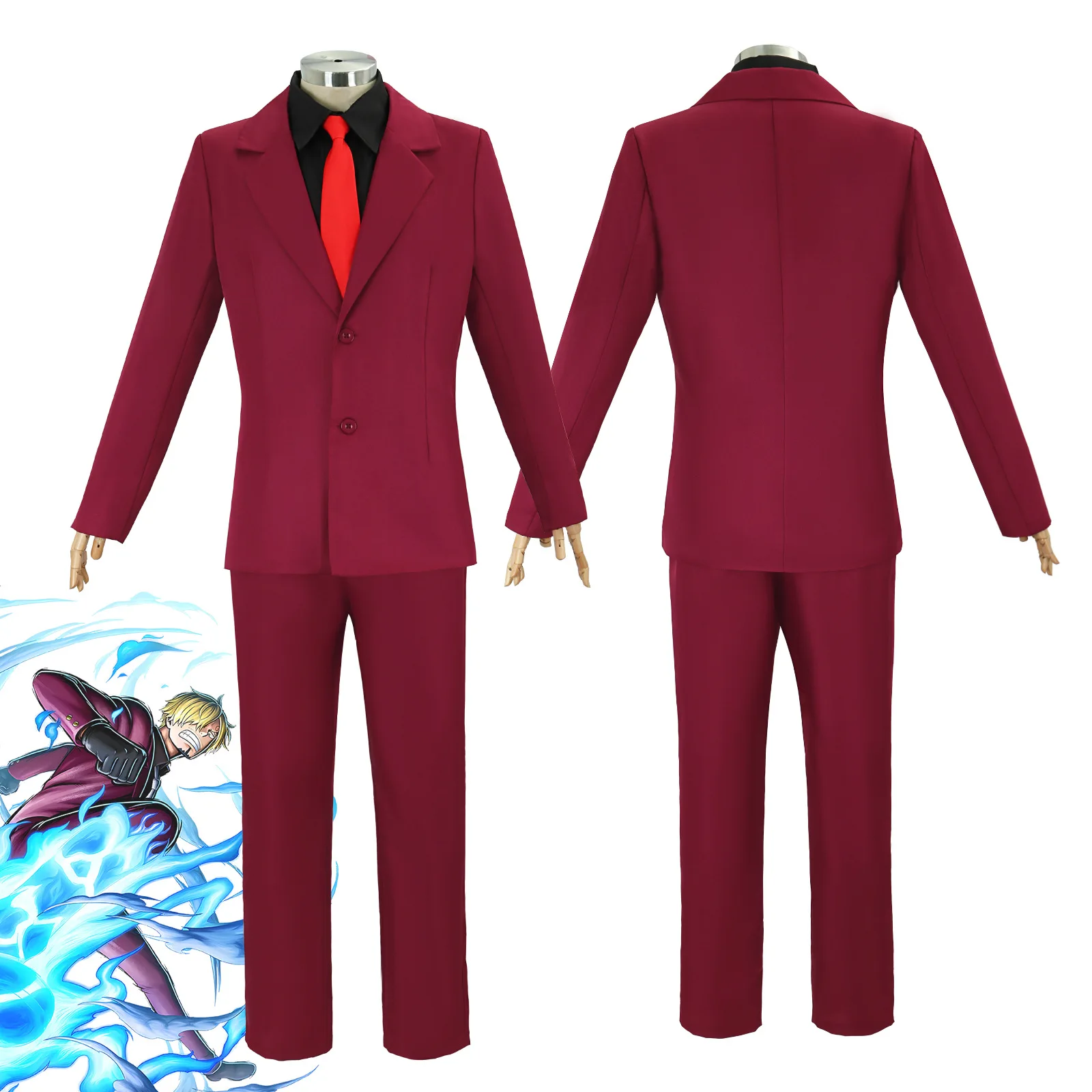 

Костюм для косплея Вагуни, красный, желтый и синий костюм Санжи, мужской костюм для ролевых игр