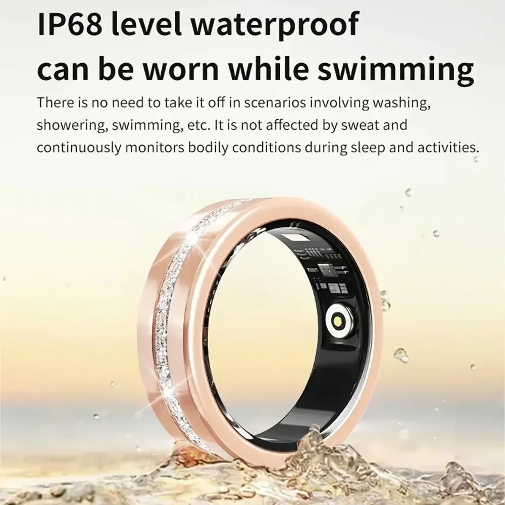 

QINO R12 Fashion Smart Ring for Men Women, Health Sleep Monitor,Menstrual cycle detection,5ATM Waterproof,Multi-sport ModeHeart