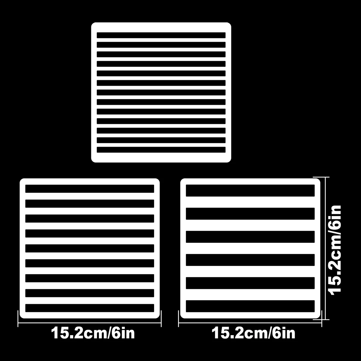 3pcs/6x6in Basic Stripes Backgrounds DIY Layering Stencils Painting Scrapbook