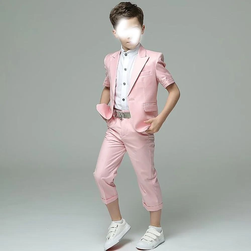 

Candy Color Single Button Peaked Lapel Boys Suits 2 Pcs (Blazer+Pants) Fashion Boys Sets Formal Occasions Birthday Party Sets