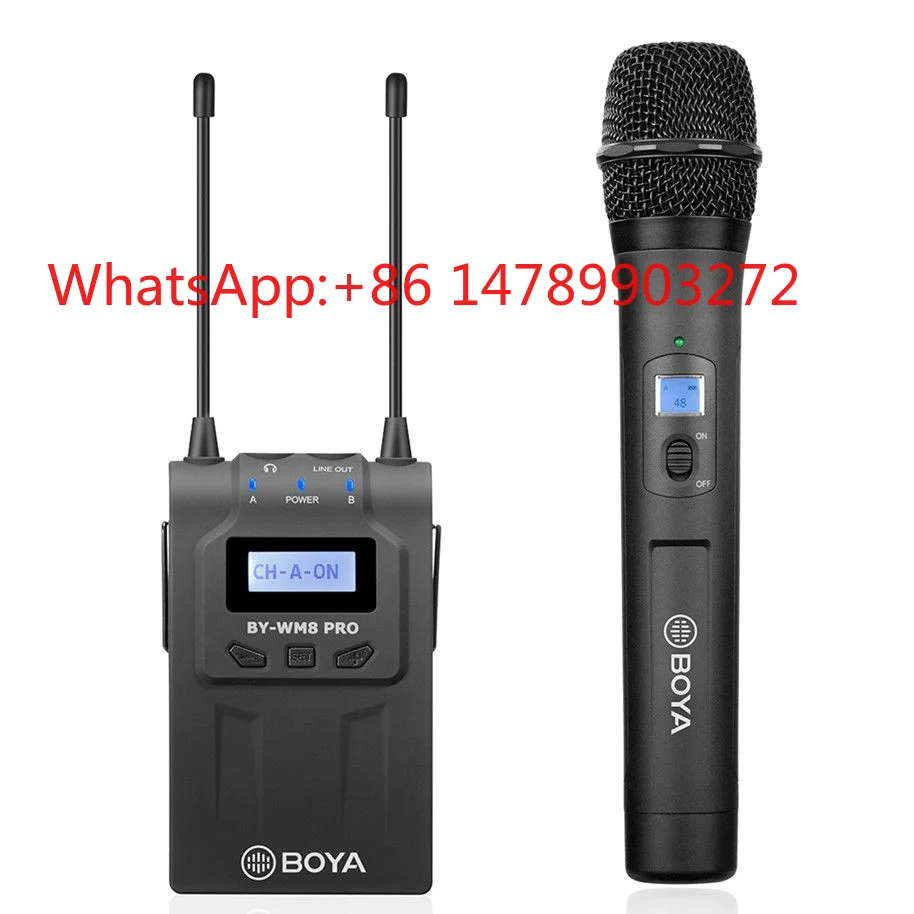 Micrófono Inalámbrico de Doble Canal UHF BOYA BY-WM8 Profesional para Conferencias y Escenarios
