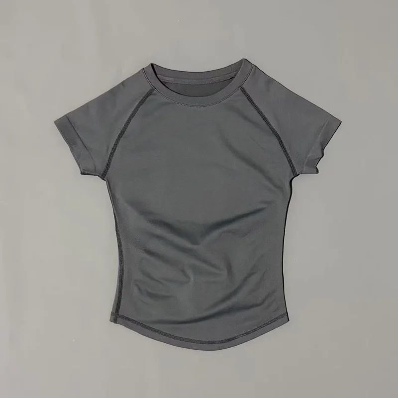 HISTELLO Sporttop met korte mouwen Dames Gym Yoga Top Trainingskleding Sport T-shirt Fitness Activewear Running Tight Tops