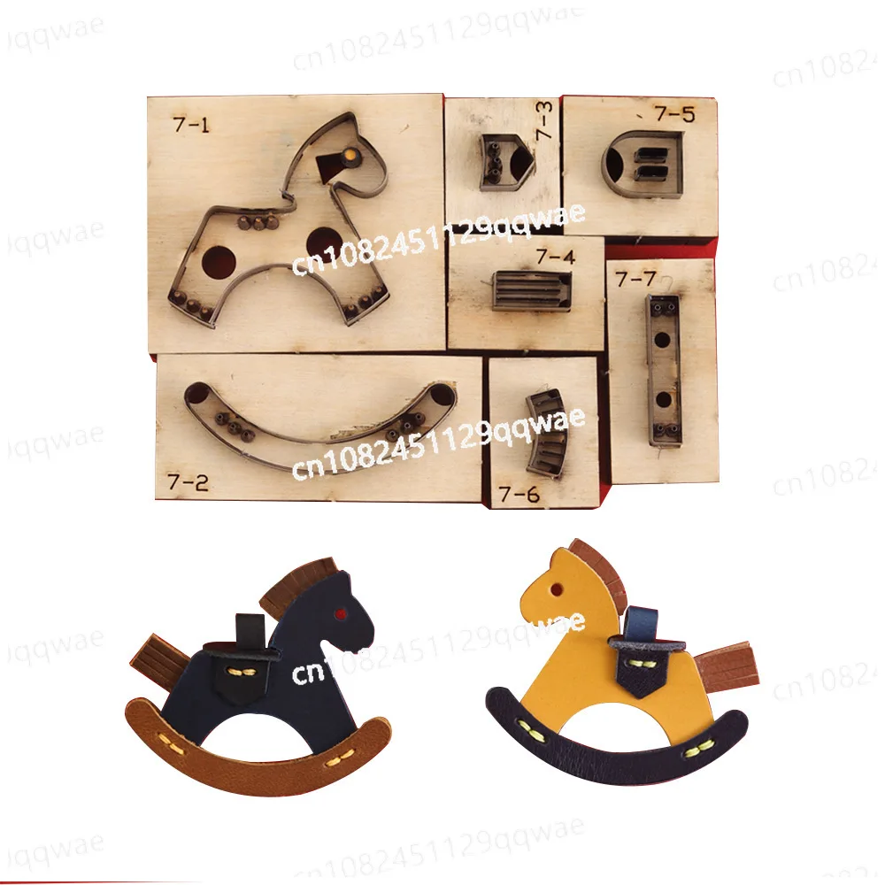 

rocking horse knife mold, handmade DIY leather blanking knife mold, plus wooden board, durable