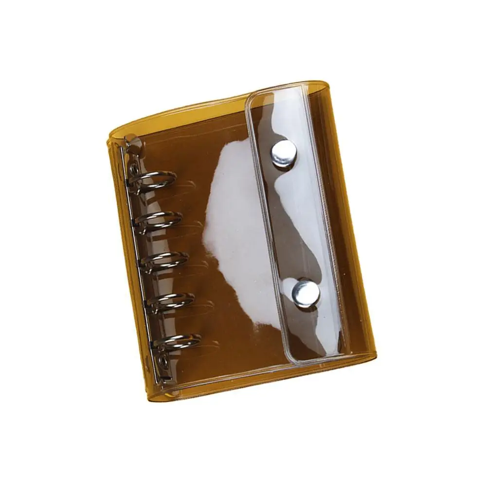 PVC Notebook Cover 5 Ring Binder with Sparkle Embellishments Multifunctional Transparent Storage Pockets for Journaling Study