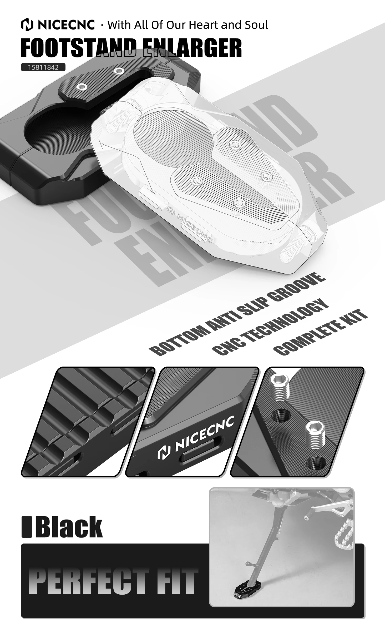 (EU-Lager) Für BMW R1250GS R 1250 GS 2019-2023 R 1200 GS R1200GS 2016-2018 Seitenständer-Vergrößerungspad – Detail 1