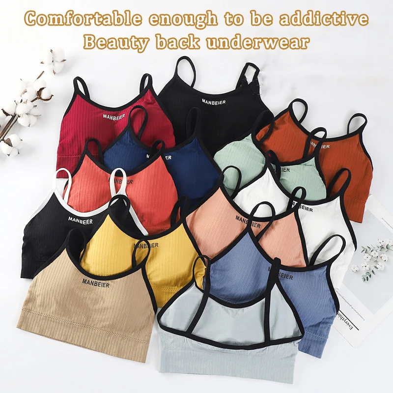 Nuovo reggiseno sportivo per le donne palestra Sexy Crop Top reggiseno donna intimo in cotone Soft Comfort Tube Top reggiseno femminile Top per