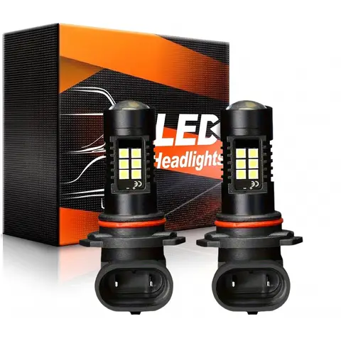 2pcs H10 9145 9140 9005 HB3 9006 HB4 21SMD LED Fog Light Bulb 6000K White 1000-1200 Lumens, 12-24V Compatible,