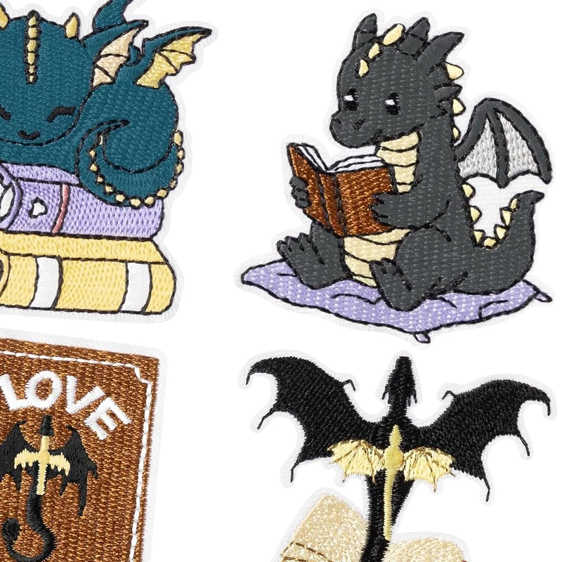 4pcs Dinosaur Patches For Clothing Kids Boys Animals Iron On Lot Embroidered Patch Book Jacket Thermoadhesive Sew Cute Wholesale view 4