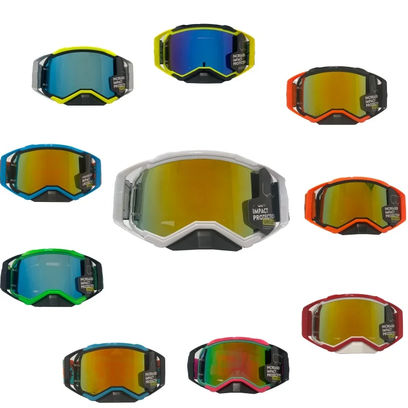 Full Surround Protection MX Racing Goggles UV Blocking Outdoor Eyewear with Adjustable Elastic Strap for Men Women Riders