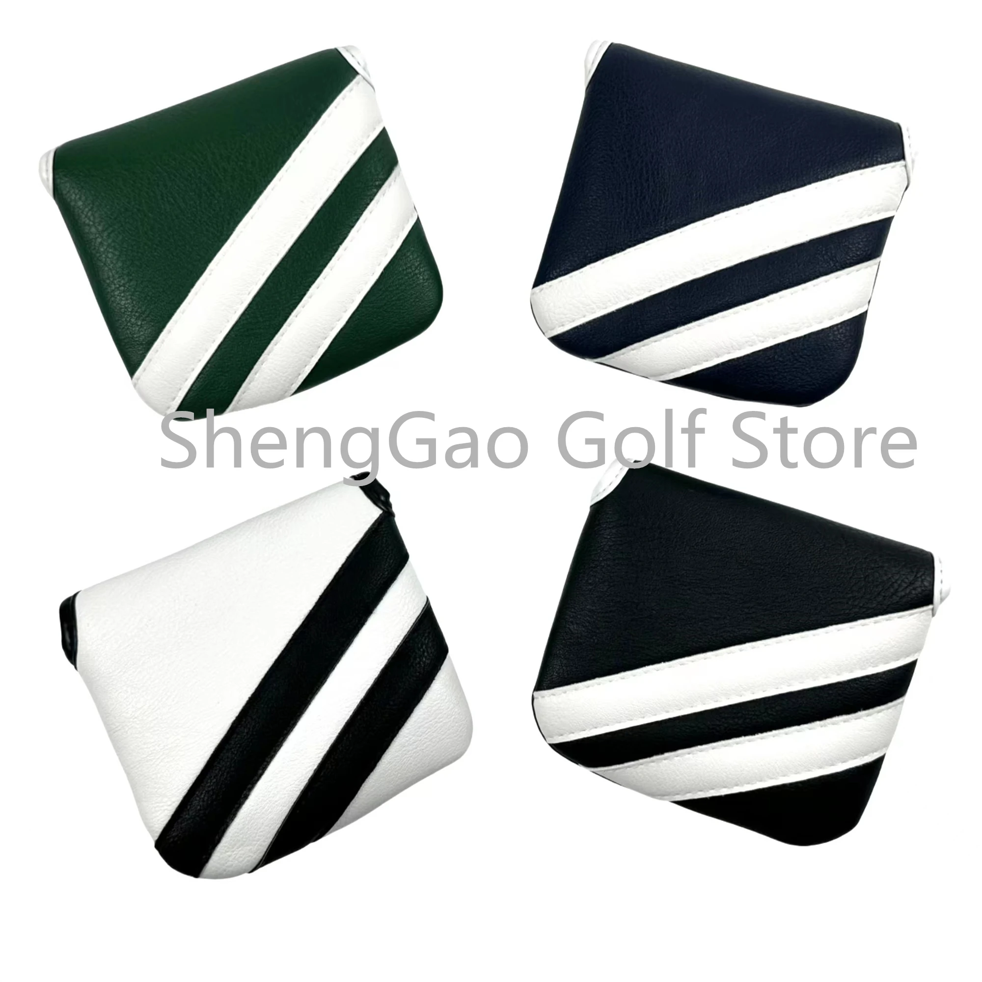 Golf stripe Putter Cover Classics Design Leather Golf Square Mallet Putter Headcovers Golf Club Head Cover PU Leather