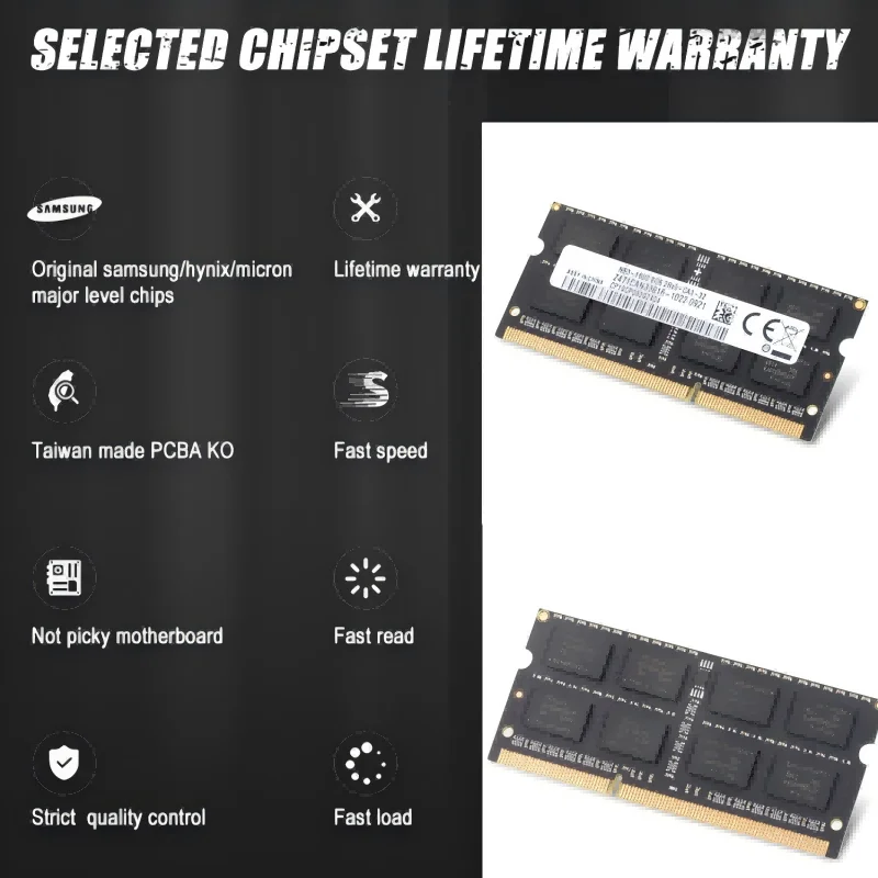 DDR3L DDR4L 4GB 8GB 16GB 32GB Laptop Ram 1333mhz 1600Mhz 2666MHZ 3200MHZ D3L 1.35V SODIMM Notebook Memory Ram D4L 1.1V Non-ECC