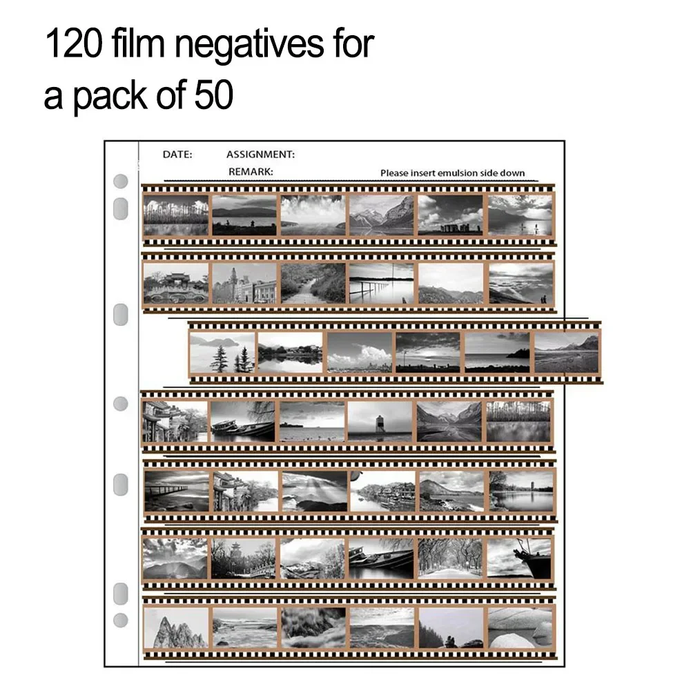 50Pcs Negative Page 135mm Negatives Film Storage Pages Acid-free Bags Film Slide Preservers Pages Film Preservation Storage Bags