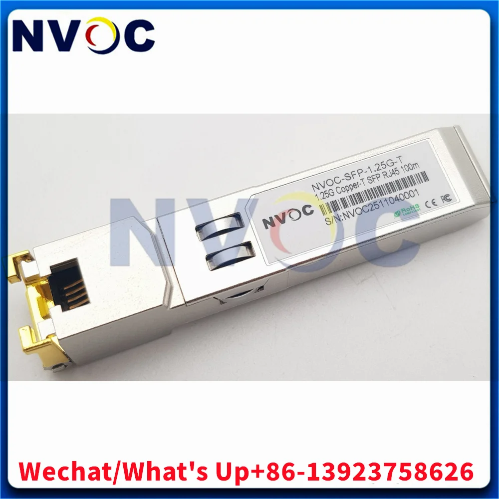1.25Gbps 100M 1.25G-T-R-RM Rate Matching Mode RTL8221 Copper RJ45 SFP+Transceiver For Mikrotik Cisco 1.25G Ethernet Switch