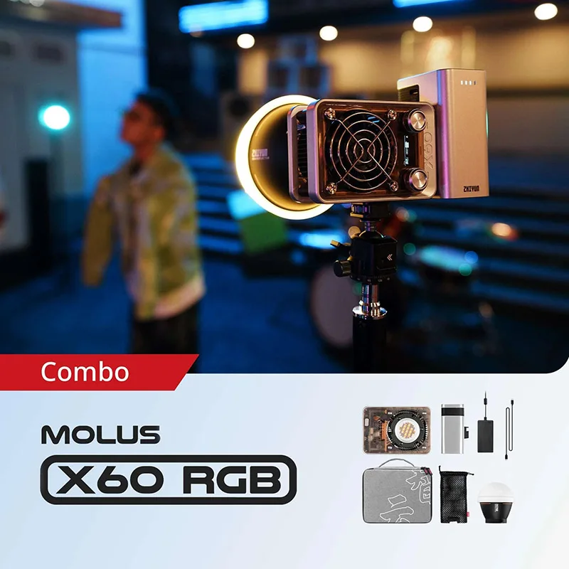 ZHIYUN MOLUS X60 X60RGB Combo 60W COB Video Light LED Pocket Lights Portable Outdoor Fill Lamp Photography Lighting