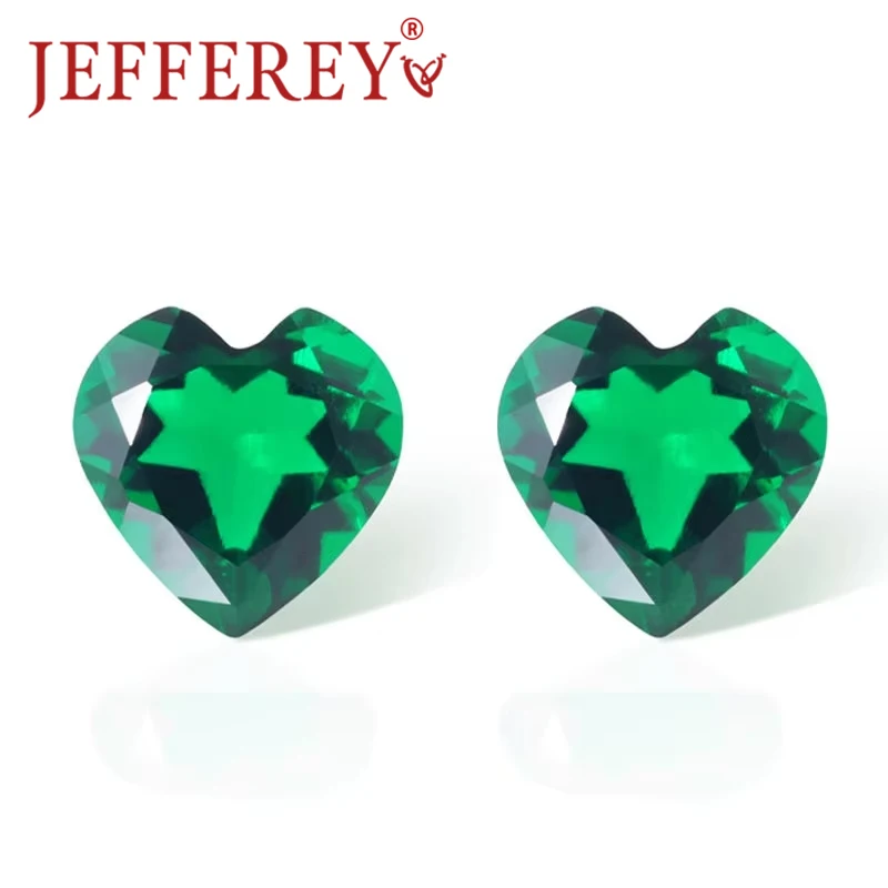 Heart Shape Zambian Emerald 5x5mm-7x7mm Lab Grown Gemstones Green Colour Synthetic Loose Stone for Jewelry Marking