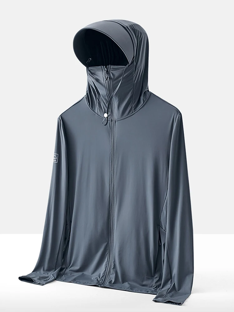 

Summer UPF 50+ UV Proof Skin Coats Men Breathable Light Thin Cool Nylon Sun Protection Hooded Windbreaker Casual Jackets