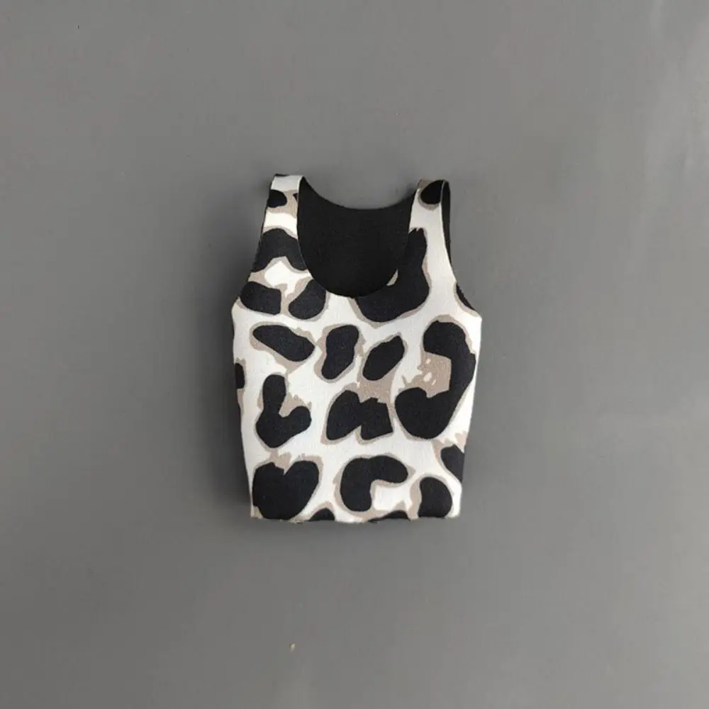 6 Colors 1/6 Miniature Vest High Elastic Leopard Print Trendy Clothing Cloth Soldier Figure Accessory 12