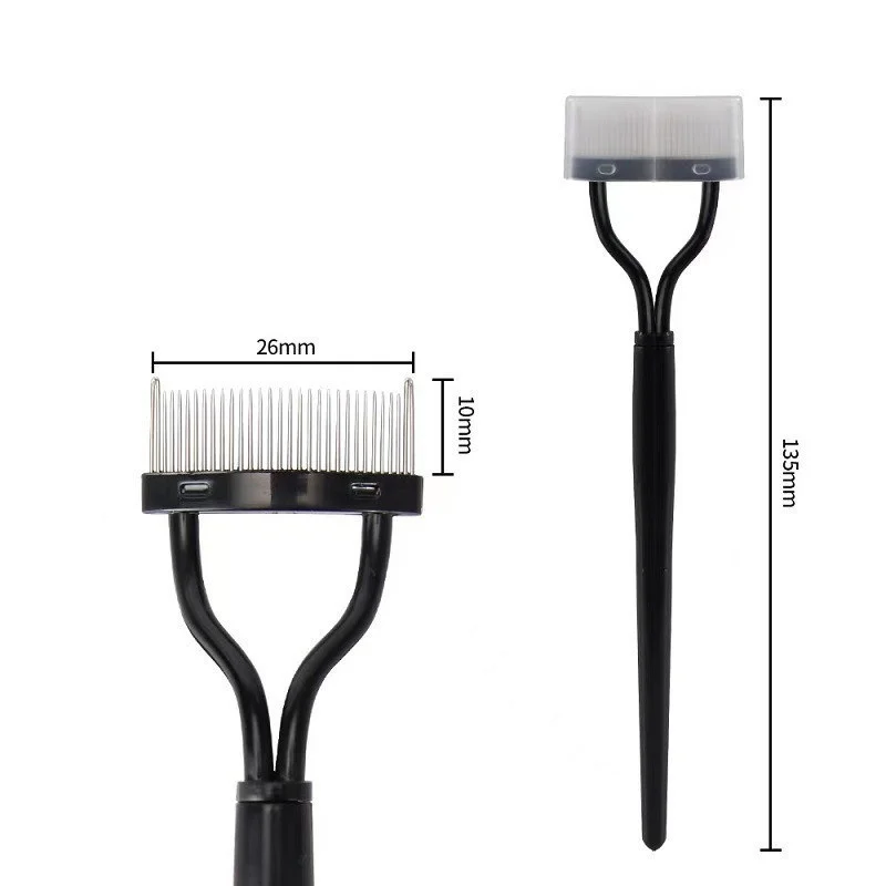 Séparateur de cils en métal, dents droites, recourbe-cils, maquillage de beauté, brosse à cils en acier inoxydable, peigne, Mascara, outil de maquillage, 1/3 pièces