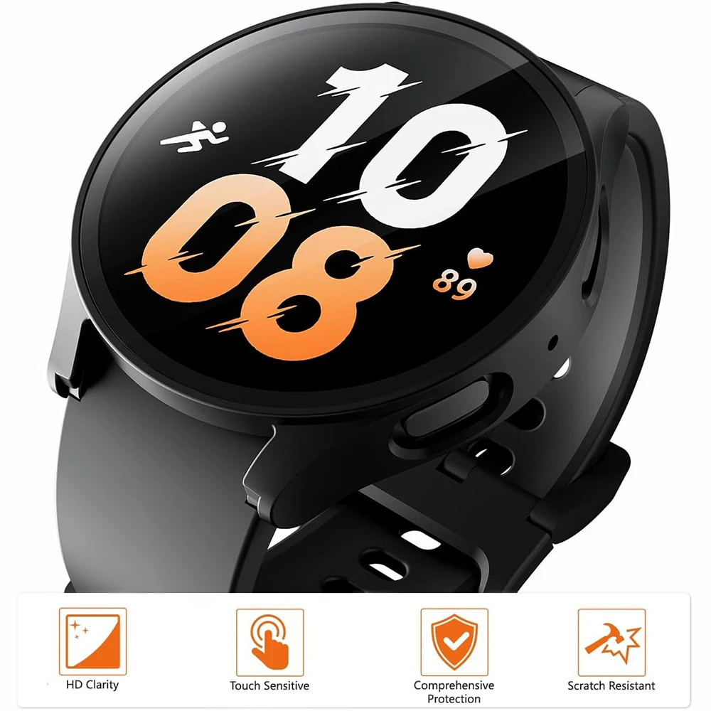 Tempered Glass+PC Case for Samsung Galaxy Watch 7/6/5/4 cover 40/44mm Full bumper screen protective smart watch case Accessories
