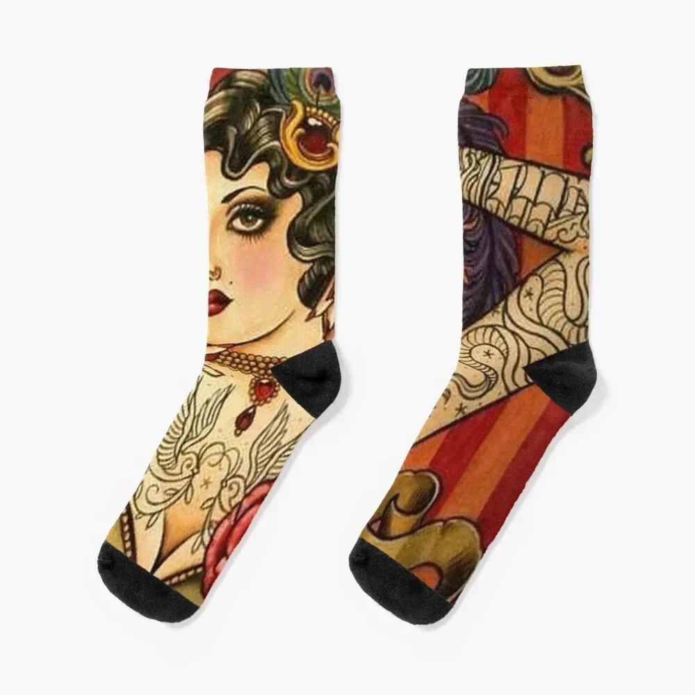 

CHAPEL TATTOO; Vintage Body Advertising Art Socks moving stockings hip hop heated Socks Women's Men's