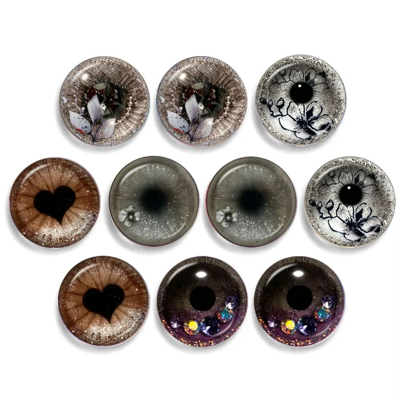 10pcs/bag Blyth Doll BJD Toy Anime Doll Glass Eyes Cabochons Round For Blythe Doll's Chips DIY Jewelry Making Supplies ﻿