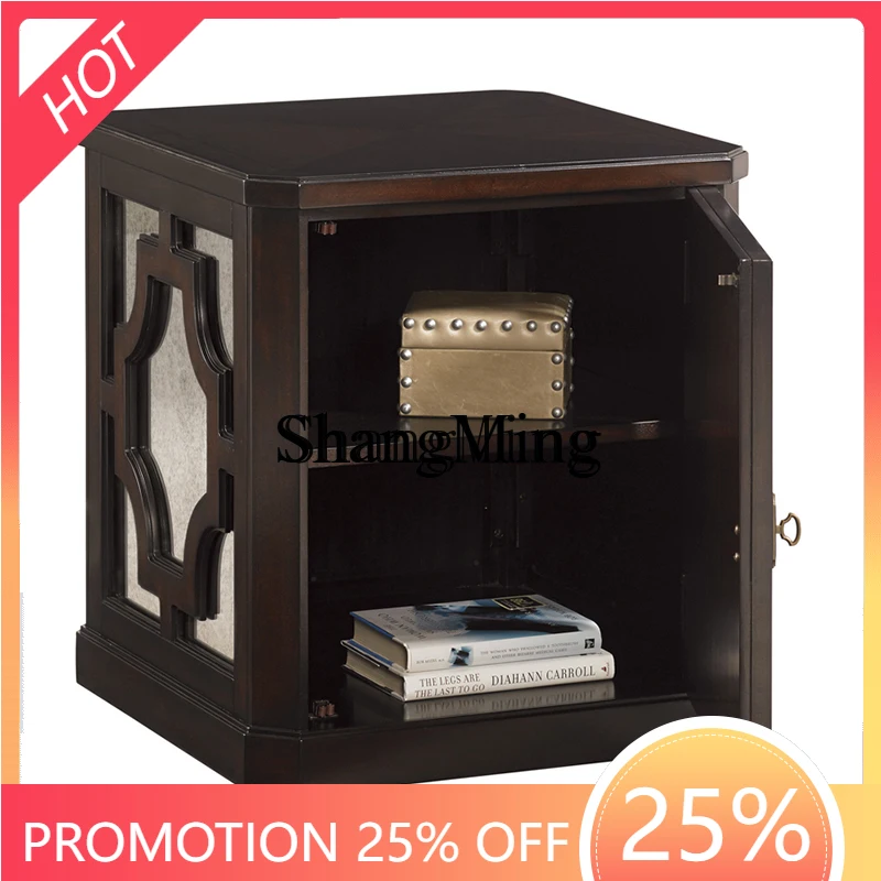 CL  antique sofa side cabinet Chinese simple log mortise and tenon square corner table