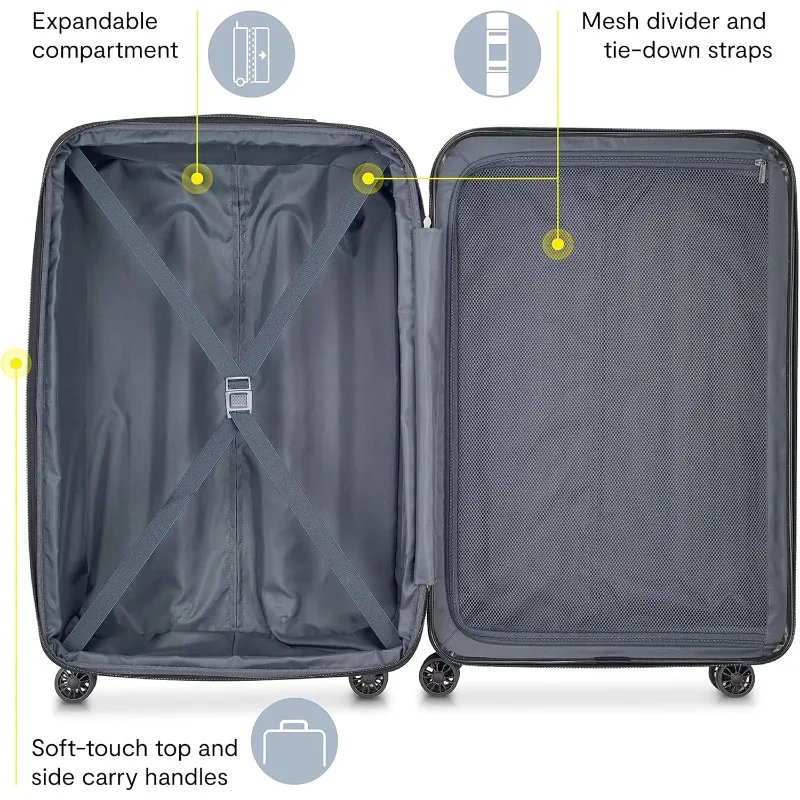 Tas Koper Helium Aero Hardside Expandable dengan Roda Spinner, Titanium, Ukuran Kabin 21 Inci