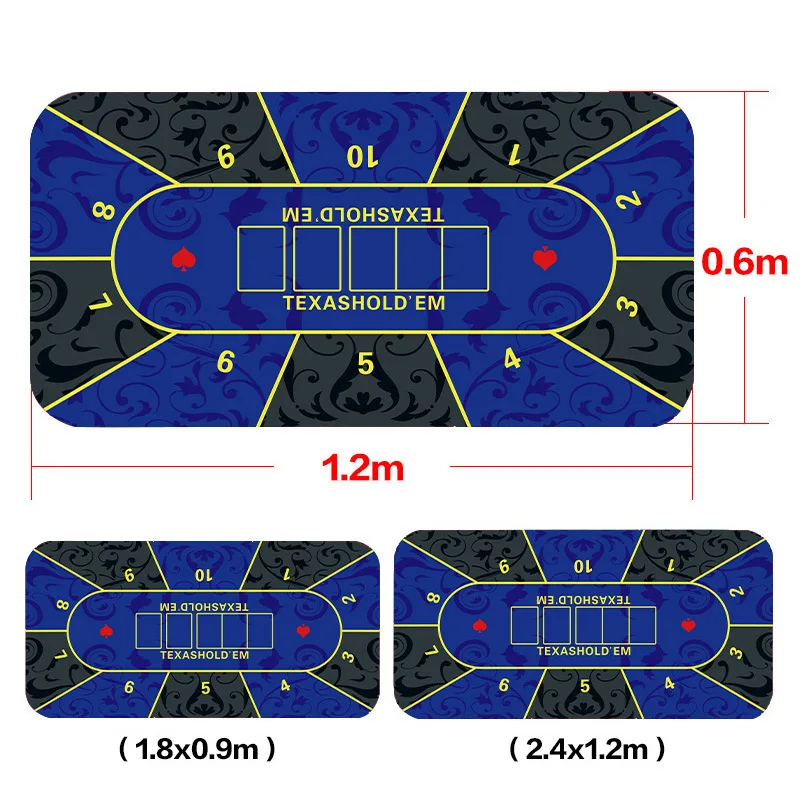 

240x120cm Texas Hold'em Table Mat Anti Slip Silent Friends Gathering Game Entertainment Dedicated Chip Tablecloth