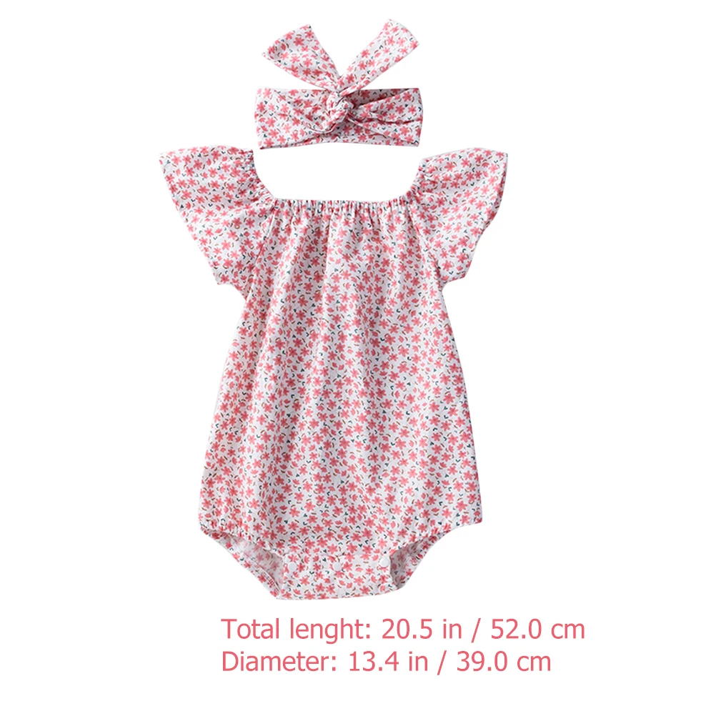 

Little Flying Sleeve Summer Outfit Baby Girls Rompers One-piece Cotton Clothes Short Sleeve Comfortable Breathable