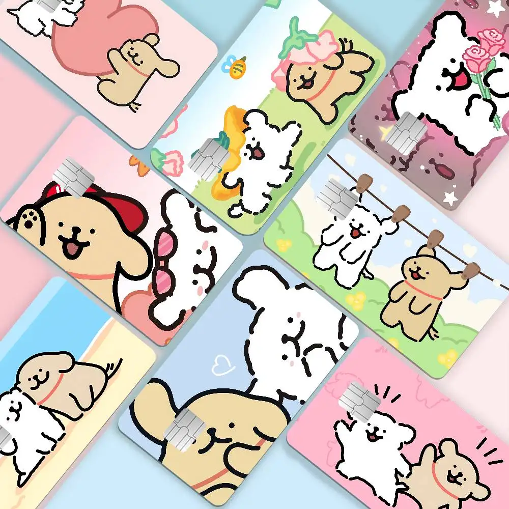 Dog Cartoon M-Maltese L-Line D-Dog 2024 Anime Cartoon Skin Stickers Film Tape Case For Big Credit Debit Card Front Side