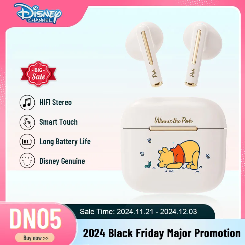Беспроводные наушники Disney DN05, Bluetooth 5,3, ENC, шумоподавление, умные сенсорные наушники, HD-вызов, HIFI, звук, музыкальные гарнитуры для подарка