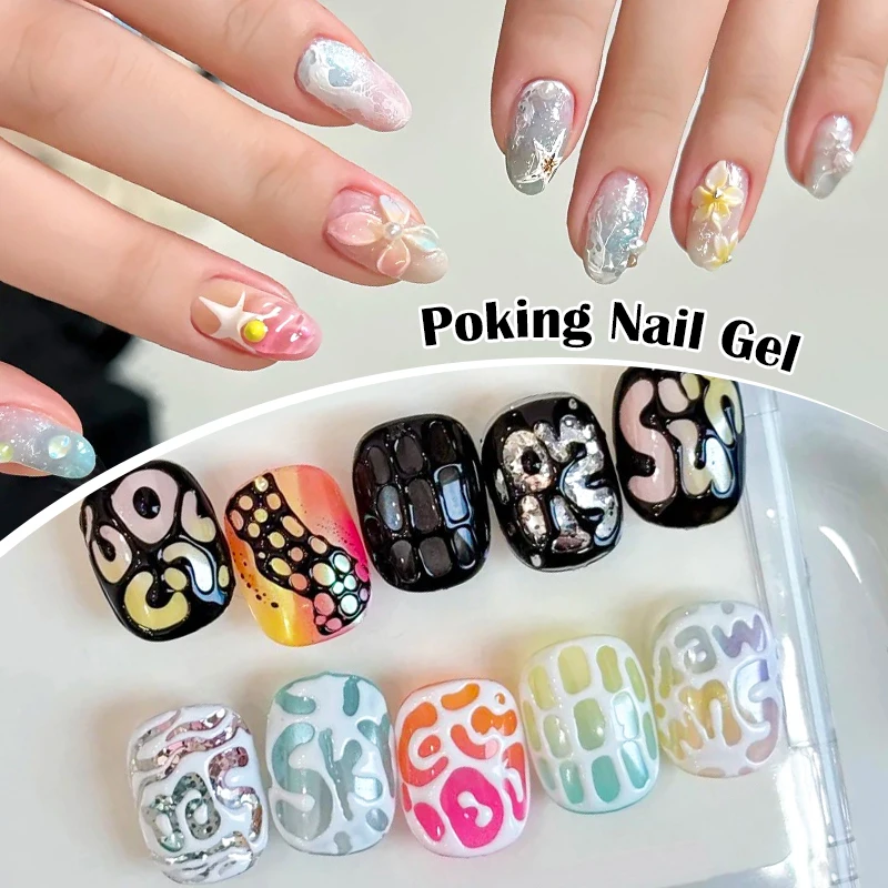 เจลเพ้นท์เล็บสีดำขาว 10 มล. เจลเพ้นท์เล็บแบบแช่ล้างออกได้ ใช้กับหลอดไฟ LED เหมาะสำหรับงาน DIY และร้านเสริมสวย