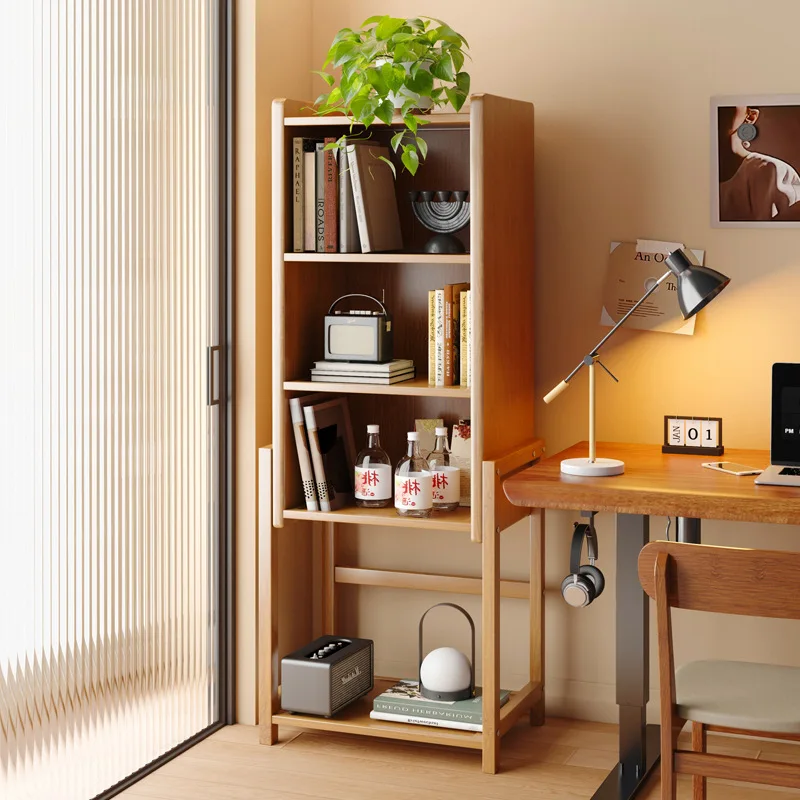 

Small bookshelf floor rack desk cabinet against wall storage more