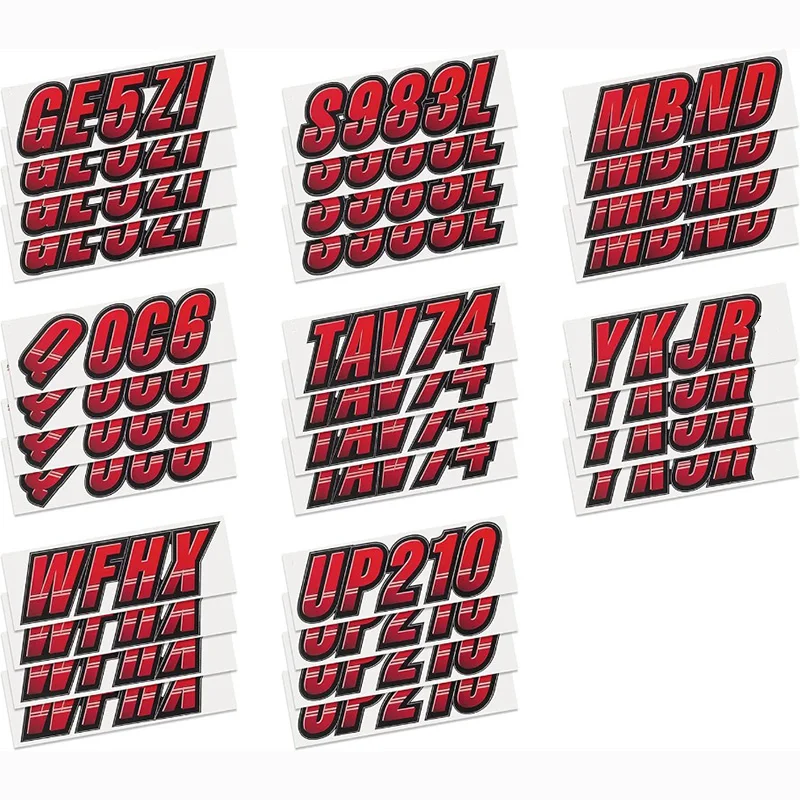 أرقام 0-9 رسائل A-Z قارب PWC تسجيل ملصقات مقاوم للماء شارات الفينيل DIY بها بنفسك قارب صيد قوارب الكاياك شاحنة سيارة #3