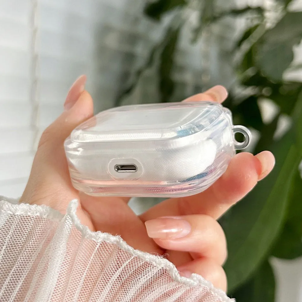 حافظة سماعة أذن كريستالية لأجهزة Apple AirPods Pro 2 غطاء حماية شفاف لـ AirPod 4 3 1 صندوق شحن ملحقات صلبة شفافة