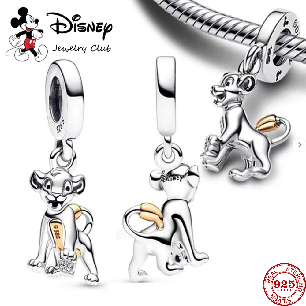 New 925 Sterling Silver Disney Lion King Donald Duck Mickey Minnie Dumbo Original Charms Fit Pandora Bracelet DIY Jewelry