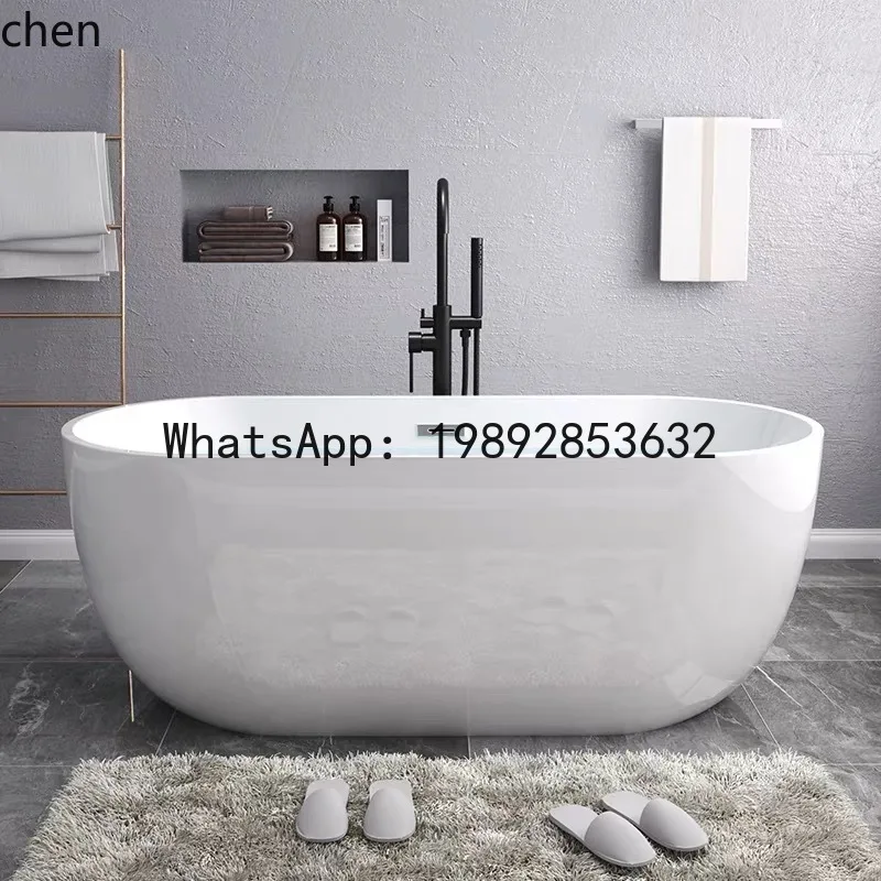 YFY  Acrylic Bathtub Thin Edge Seamless Integrated Household Adult Freestanding Oval Hotel Homestay