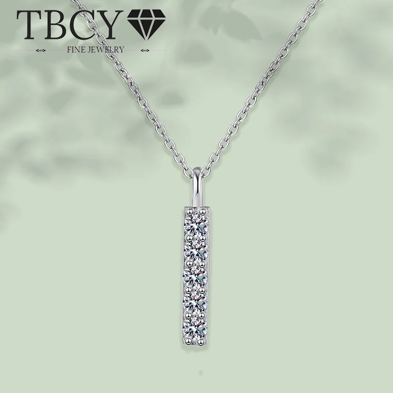 

Женское ожерелье с муассанитом 925 карат TBCYD, ожерелье из серебра пробы с длинной подвеской в виде четырех крапанов, цепочка на шею с бриллиантами, Подарочная бижутерия