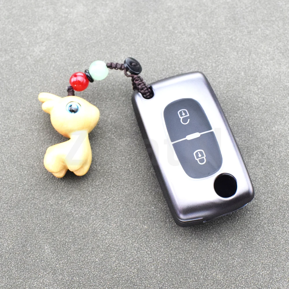 2/3 Buttons Gun Grey TPU Car Key Cover for Citroen C2 C3 C5 C-Crosser C4 Picasso Peugeot 308 306 307 207 807 Keyless Protector