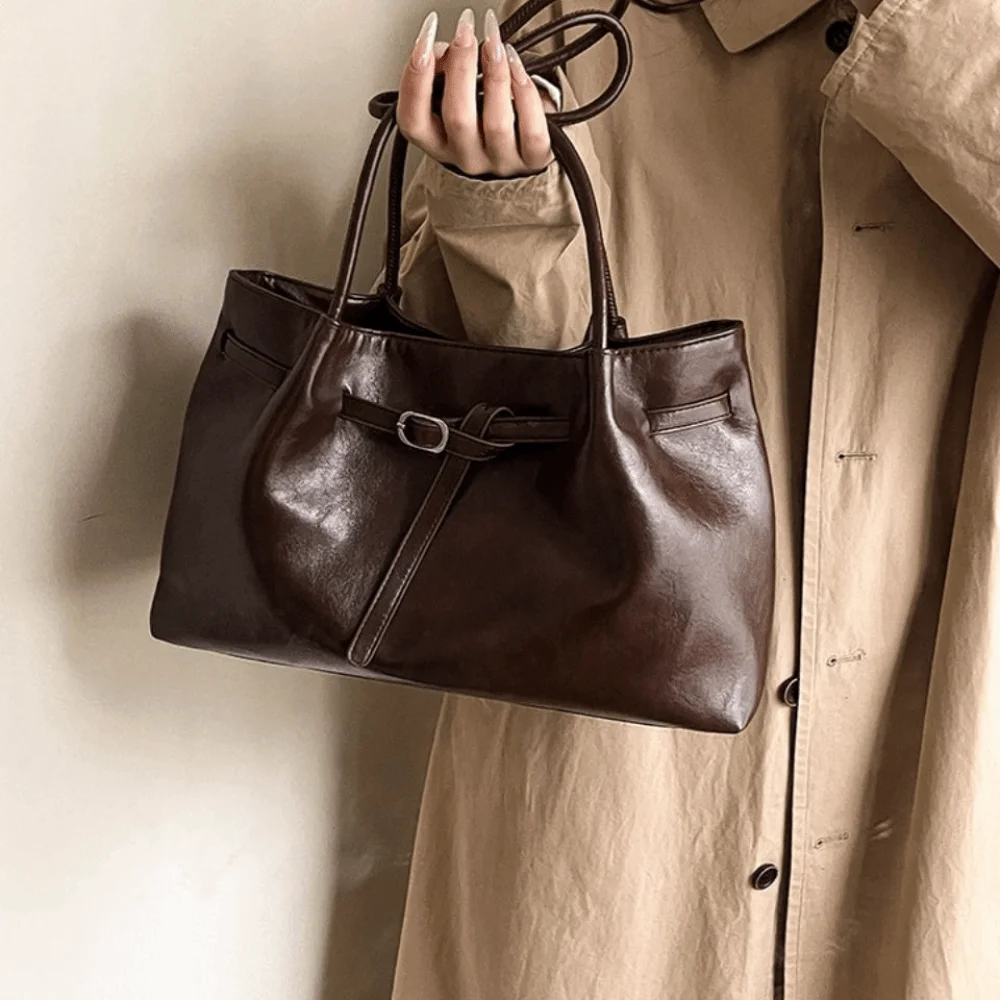 Umhängetasche aus Wildleder/PU-Leder, elegante Retro-Handtasche, einfarbig, erhältlich in 4 Farben, Pendler-Tragetasche, Schule/Reisen/Arbeit – Detail 17