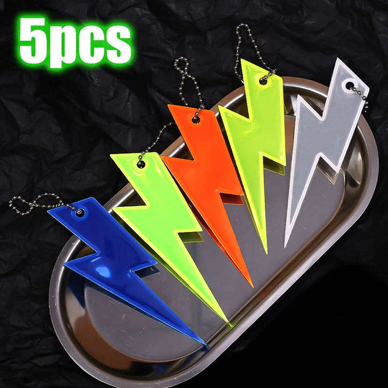 Creative Reflective Lightning Tape Bag Pendant Colorful Streamer Safety Reflector Reflective Keychain Traffic Safety Accessories