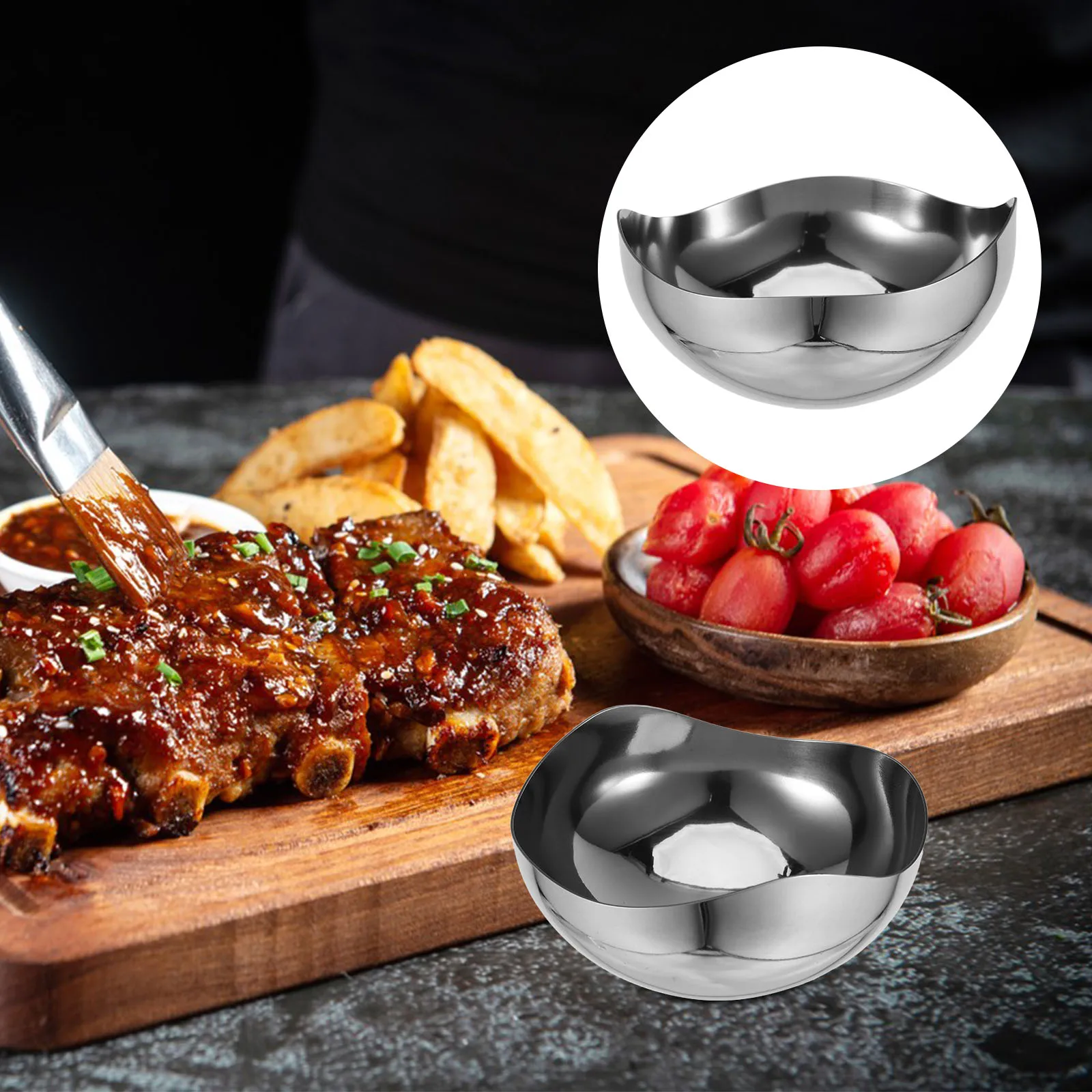 Stainless Steel Dried Fruit Bowl 304 Home Decorative Soup Cold Noodle Dish Vegetable Mixing Camping Bowls Kitchen Dinnerware Set