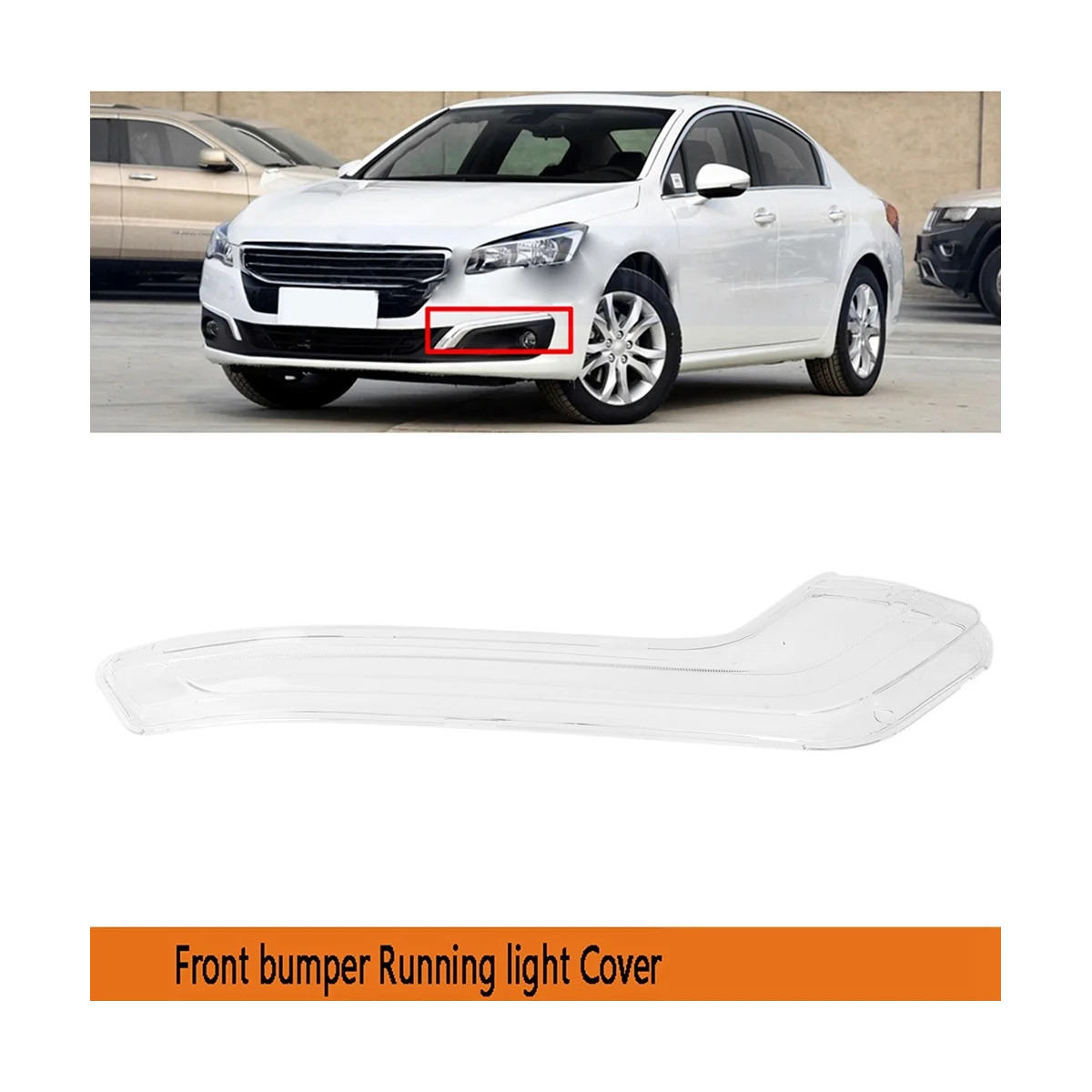 

Left Front Bumper Fog Light Cover Transparent Running Light Cover DRL Light Shade Lens for Peugeot 508 2015-2018