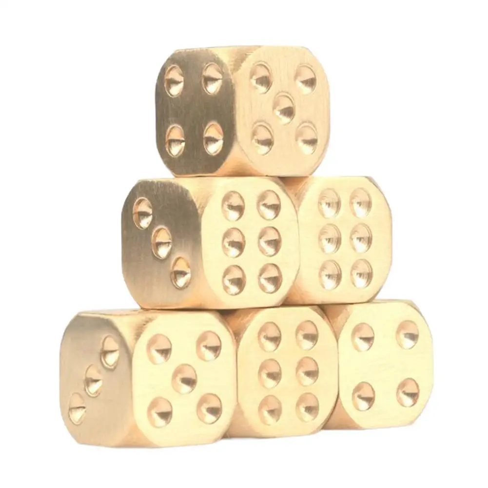 1.3cm Metal Solid Brass Dice Toy Club Bar Holiday Party Entertainment Interactive Game Accessories Home Decoration