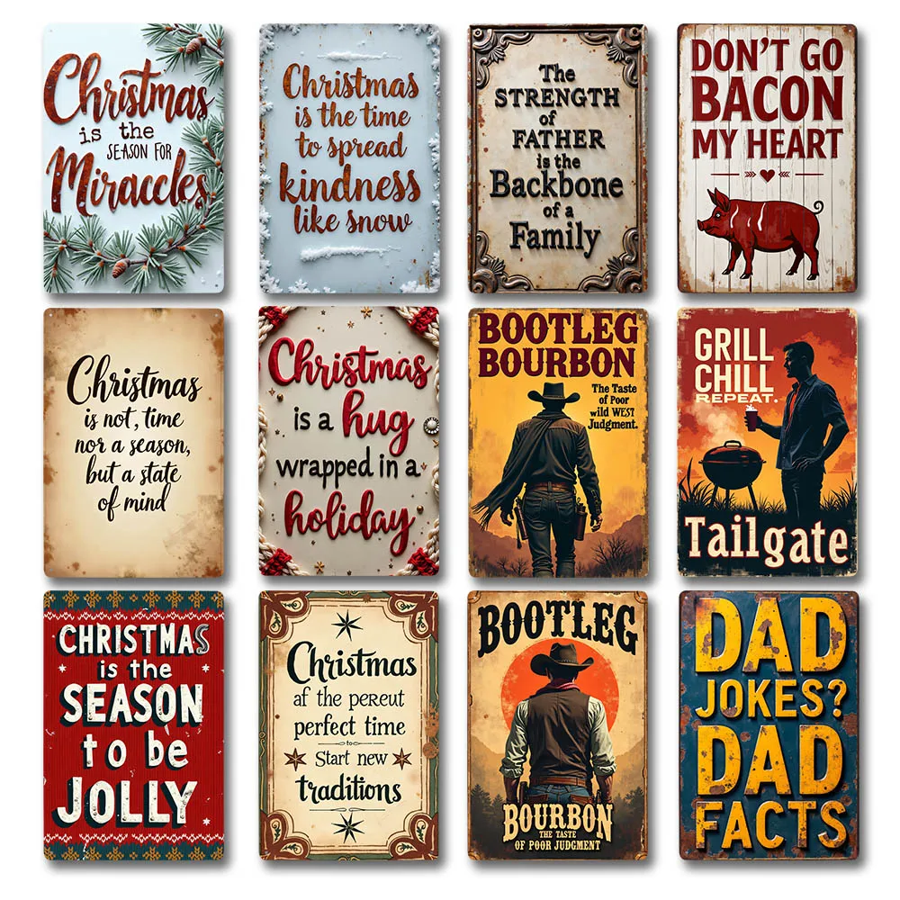 

Retro Metal Signs Christmas Quotes Home Decor Wall Art Vintage Tin Plaques Family Holiday Decoration