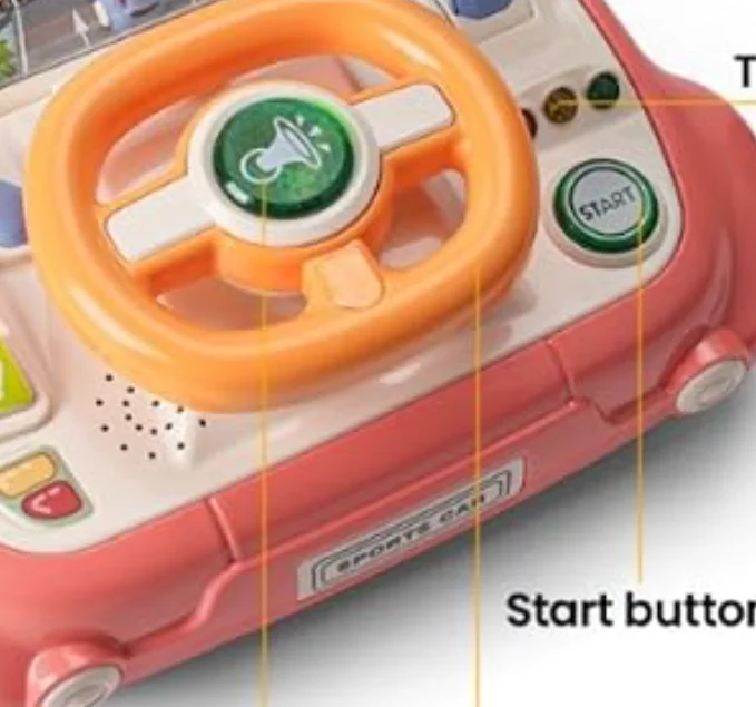 Steering Wheel for for Kids Toddlers Children's Driving Toys with Light Music Simulation Car Seat Play Baby Interactive Toy