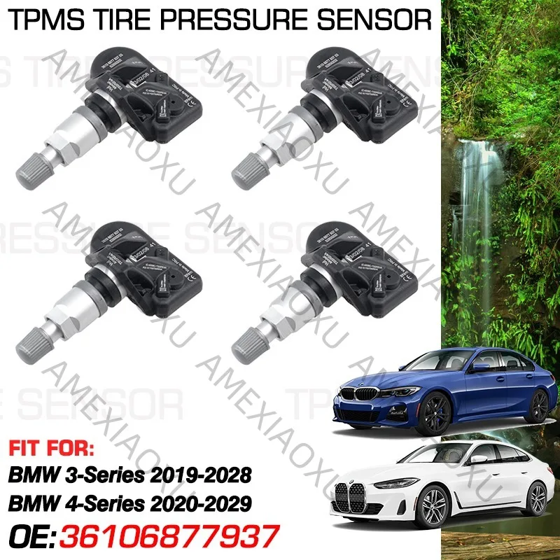 

4PCS Tpms 433MHz Tire Pressure Sensor For BMW 3 Series G20 2019-2028 BMW 4 Series G22 2020-2029 36106877937 6877937 6877936-04 A