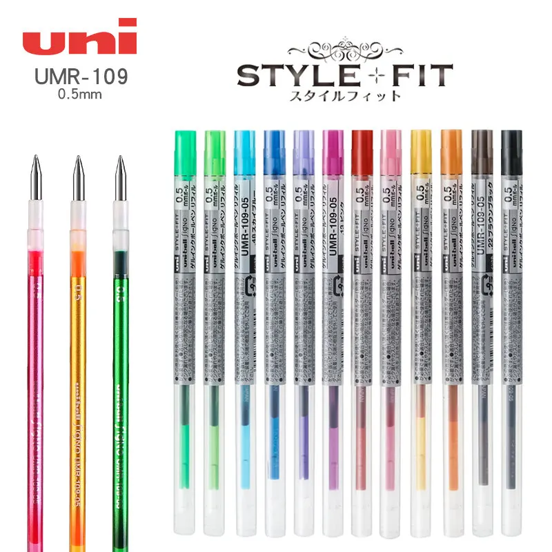 Japan Uni Style Fit Gel Pen Refills Premium Waterproof Lightfast Smooth Ink 0.28 0.38 0.5mm Office Journaling DIY Artists Supply