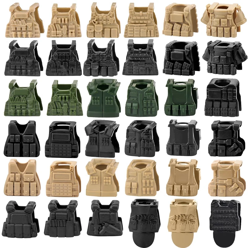 Military Figures Accessoires Building Blocks Special Forces Weapons Tactical Vests Bulletproof Armor Bricks Puzzle Toys Gifts