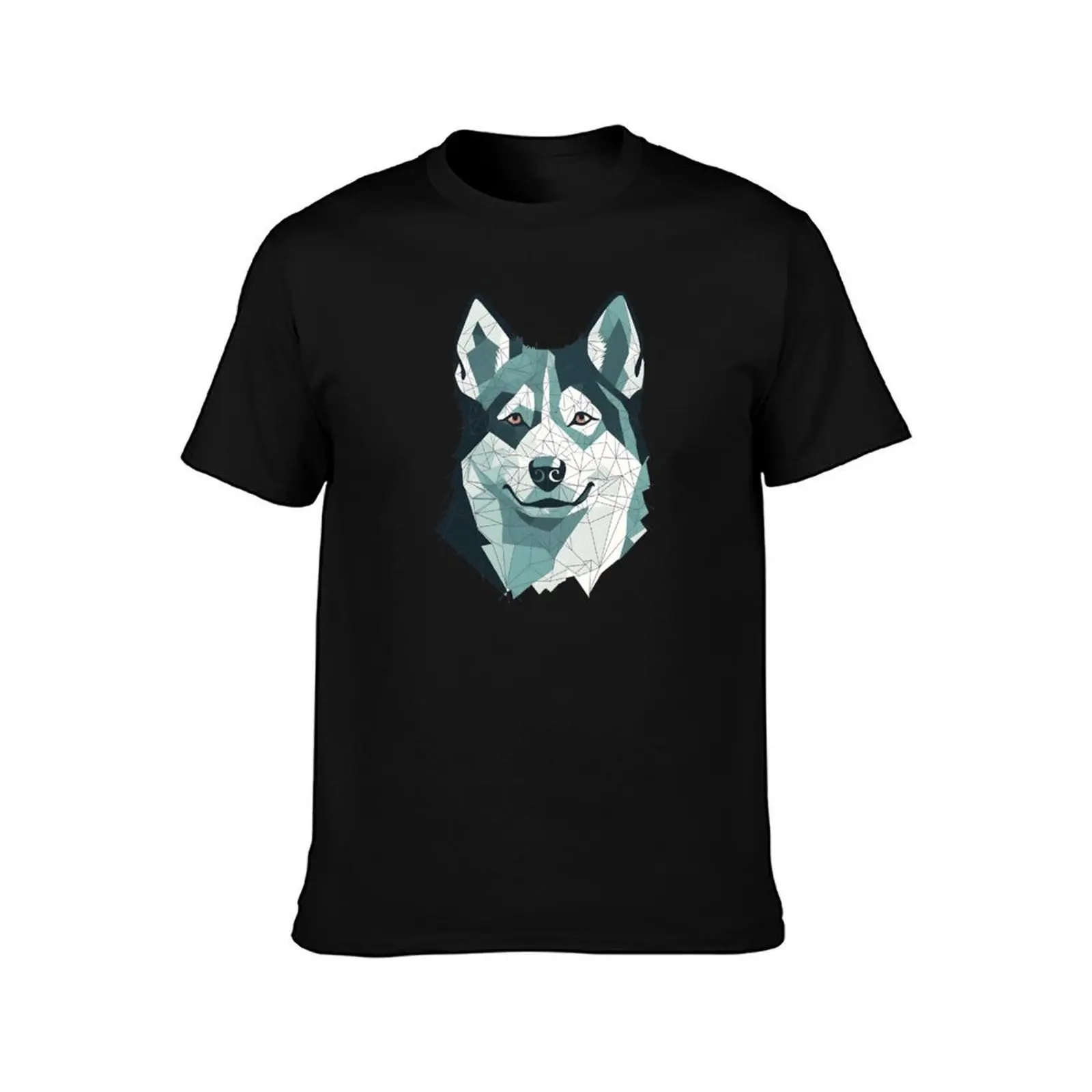 Siberian Husky (Minimalist design) T-Shirt, Summer Casual Cotton Tee, Oversized Streetwear Tops, Vintage Graphic Print